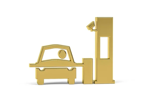Goldenes Boom Gate Symbol Isoliert Auf Weißem Hintergrund Renderer — Stockfoto