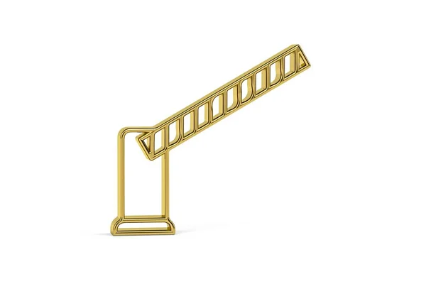 Golden Boom Gate Icon Isolated White Background Render — Stock Photo, Image