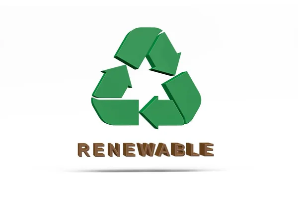 Driedimensionaal Pictogram Groene Energie Geïsoleerd Een Witte Achtergrond Render — Stockfoto