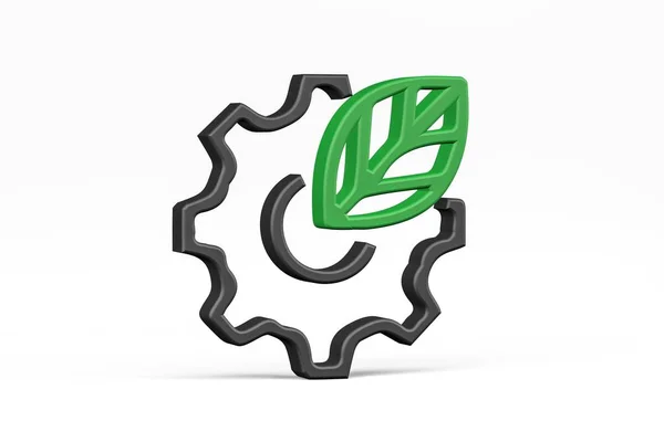 Beyaz Arkaplanda Izole Edilmiş Boyutlu Yeşil Enerji Simgesi Görüntüleyici — Stok fotoğraf