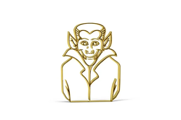 Золота Іконка Вампіра Ізольована Білому Тлі Рендер — стокове фото