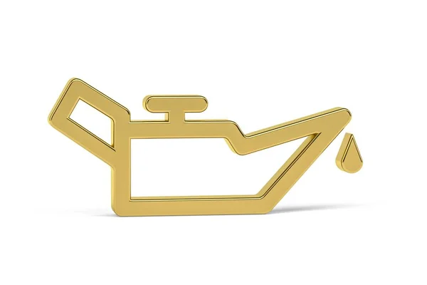 Golden Bilens Instrumentbräda Ikon Isolerad Vit Bakgrund Render — Stockfoto