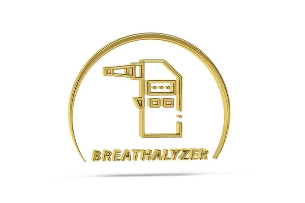 Golden Breathalyzer Εικονίδιο Απομονώνονται Λευκό Φόντο Καθιστούν — Φωτογραφία Αρχείου