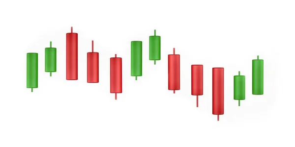 Uma Ilustração Gráfico Castiçal Vermelho Verde Tridimensional Fundo Branco Renderização — Fotografia de Stock