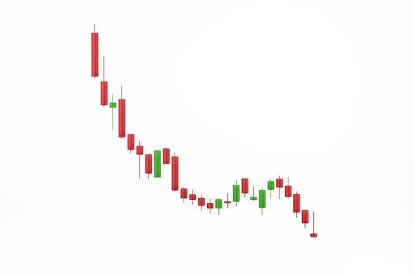 Illustration Tredimensionell Röd Grön Ljusstake Diagram Vit Bakgrund Render — Stockfoto