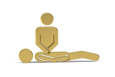 Beyaz arkaplanda izole edilmiş Altın 3d canlandırma simgesi - 3B oluşturma