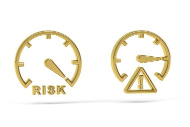 Beyaz arkaplanda izole edilmiş 3D risk simgesi - 3B oluşturma