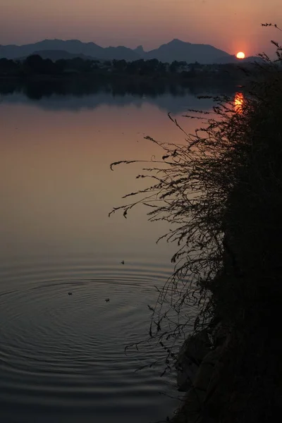Beautiful Sunrise Lake Natural Background — Fotografia de Stock