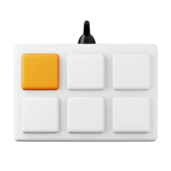 Pequeno teclado de alta qualidade 3D renderizar ilustração. Ícone de desenvolvimento do programa. — Fotografia de Stock