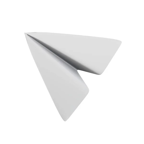 Kağıt uçak yüksek kalite 3D çizim. Gezinti ve başlangıç konsepti simgesi. Telifsiz Stok Fotoğraflar