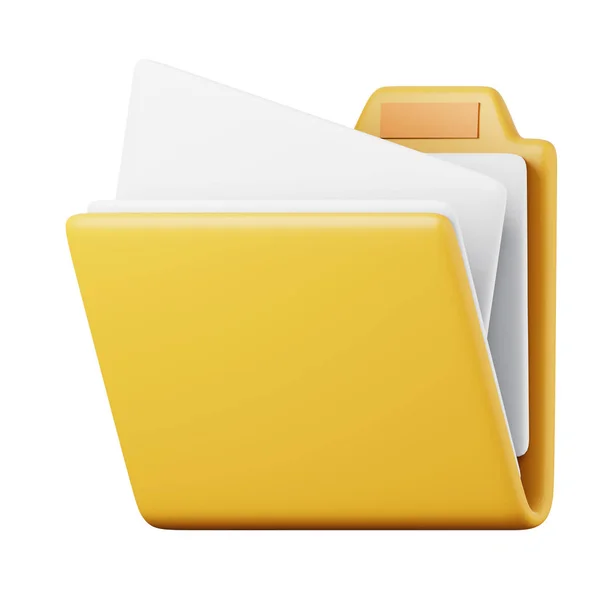 Full documents folder high quality 3D render illustration. File organisation and protection concept computer icon. — Stock Photo, Image