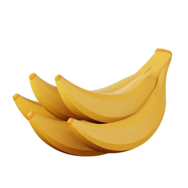 Bananen fruit hoge kwaliteit 3D-weergave illustratie voor levering van voedsel app en gezonde voeding menu. — Stockfoto