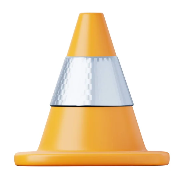 Оранжевый пластиковый конус безопасности дорожного движения с высококачественной трехмерной иллюстрацией. — стоковое фото
