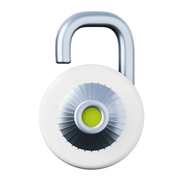 Code lock open high quality 3D render illustration. Security app password access concept icon. — Stock Photo, Image
