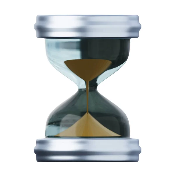 Pískové hodiny vysoké kvality 3D vykreslování ilustrace. Ikona koncepce správy času uzávěrky. — Stock fotografie