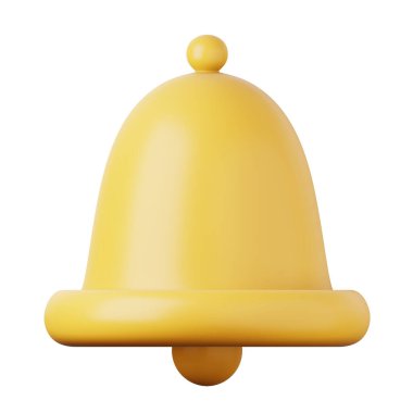 Sarı el çanı yüksek kalite 3D canlandırma bildirim simgesi.