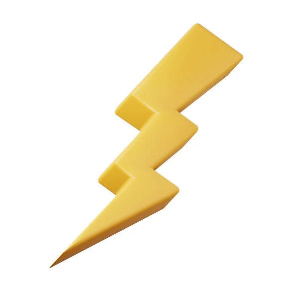 Yellow Cartoon-Stil Blitz hohe Qualität 3D-Render Illustration Symbol. — Stockfoto