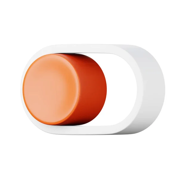 Desactive el botón rojo Icono de diseño de la aplicación de ilustración de renderizado 3D de alta calidad. —  Fotos de Stock
