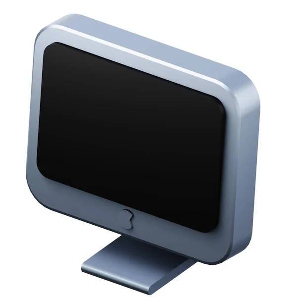 Ikon gambar render 3d kualitas tinggi komputer desktop. — Stok Foto