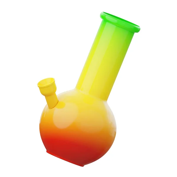 Bong rasta de vidro. Dispositivo para fumar cannabis medicinal 3d render ilustração. — Fotografia de Stock