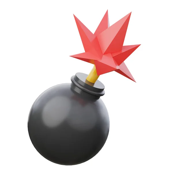 Brännande bomb. 3D göra spel illustration. — Stockfoto