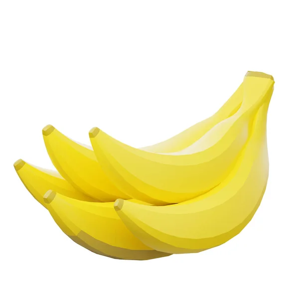 Bananas amarelas maduras 3d renderização ilustração. — Fotografia de Stock