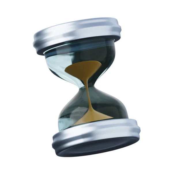 Pískové hodiny vysoké kvality 3D vykreslování ilustrace. Ikona koncepce správy času uzávěrky. — Stock fotografie