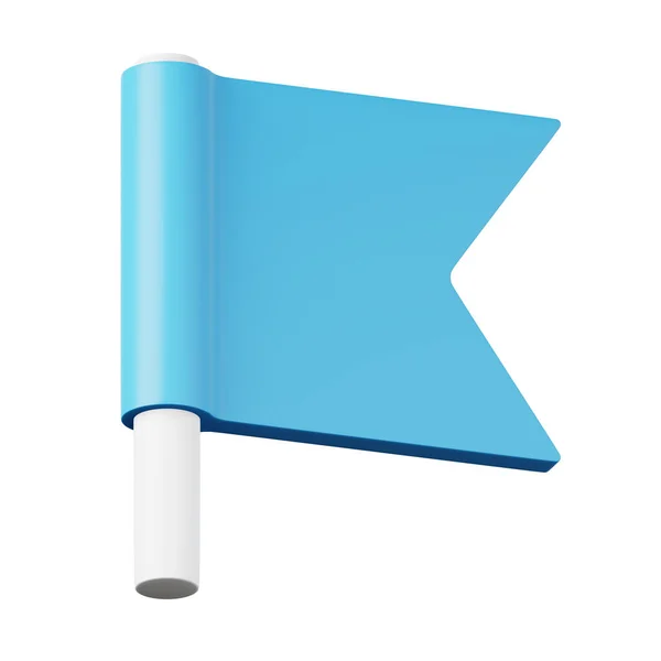 Błękitna flaga wysokiej jakości ikona 3D renderowania. Obrazek Stockowy
