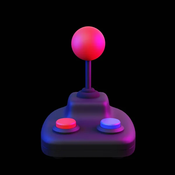 Retro gra zręcznościowa joystick kontroler. Ilustracja 3D renderowania. Obrazek Stockowy