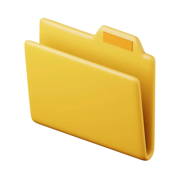 Pusty folder wysokiej jakości 3D renderowania ilustracji. Organizacja plików i koncepcja ochrony ikona komputera. Zdjęcie Stockowe