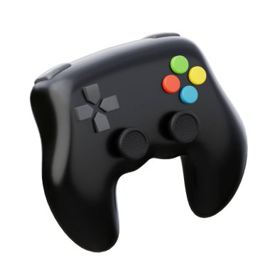 Siyah atari oyunları konsol kumandası. 3 Boyutlu resimleme.