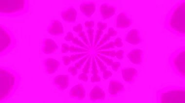 Pembe Kalp Aşk Tüneli. Sevgililer Günü 4K Döngüleme Canlandırması.