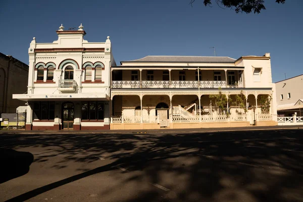 Antiguo Patrimonio Edificios Quay Street Rockhampton Luz Del Sol Por — Foto de Stock