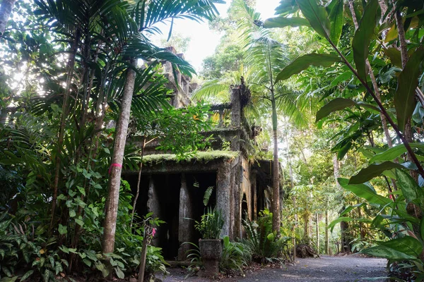 Paronella Park, Kuzey Queensland tropikal yağmur ormanlarındaki harabe bir kale..                                                           