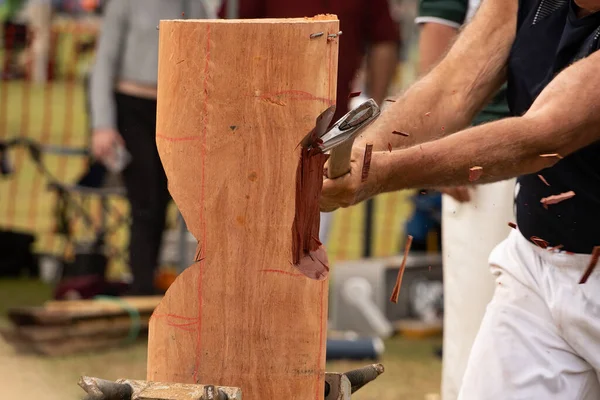 Axeman Cortando Tronco Una Pequeña Feria Agrícola Regional Finch Hatton Fotos De Stock Sin Royalties Gratis