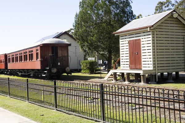 퀸즐랜드주의 근처에 아마포 역사적 기차역 빈티지 — 스톡 사진