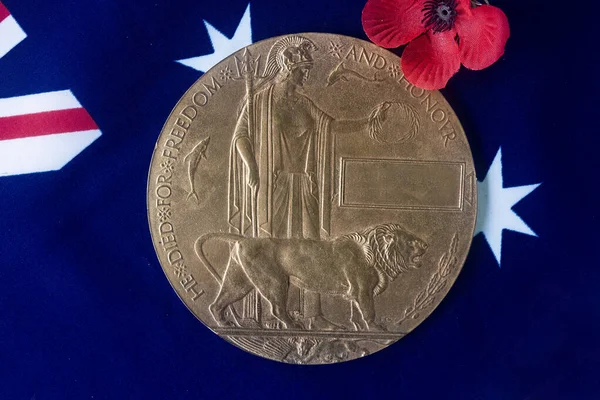 Memorial Death Plaque Australian Soldier Who Died World War Australian — Stockfoto