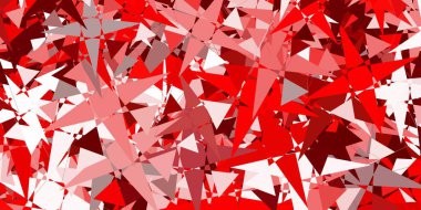 Açık kırmızı, üçgen şekilli sarı vektör şablonu. Üçgen şekilleri soyut bir şekilde renk değişimine sahiptir. İniş sayfaları.