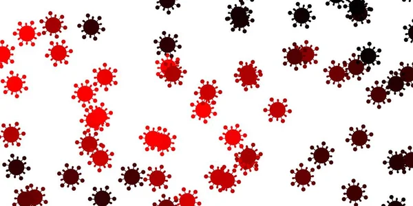 コロナウイルスの要素とライトレッドベクトルパターン 生物学的勾配形状の抽象的なイラスト 健康保護用壁紙 — ストックベクタ