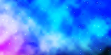 Açık Mavi, neon yıldızlı yeşil vektör şablonu.