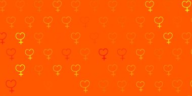 Açık yeşil, sarı vektör arkaplan ve kadın güç sembolleri. Değişken feminizm şekilli renkli bir illüstrasyon. Kadınların gücünü göstermek için en iyi tasarım..