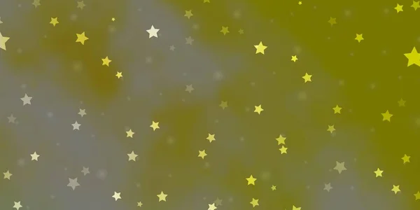 Vert Clair Motif Vectoriel Jaune Avec Des Étoiles Abstraites Illustration — Image vectorielle