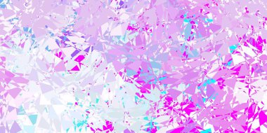 Açık pembe, çokgen formlu mavi vektör arkaplan. Soyut renkli üçgen şekilli illüstrasyon. Reklamlarınıza basit bir ekleme..