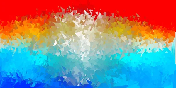 Ljusblå Röd Vektor Triangel Mosaik Bakgrund Illustration Krossad Glasstil Med — Stock vektor