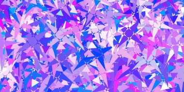 Açık mavi, üçgenli, çizgili kırmızı vektör arkaplanı. Soyut renkli üçgen şekilli illüstrasyon. Reklamlarınıza basit bir ekleme..