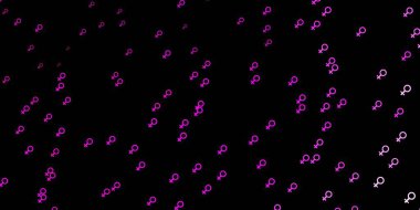 Feminizm unsurlu koyu pembe vektör deseni. Değişken feminizm şekilli renkli bir illüstrasyon. Web siteniz için basit tasarım.