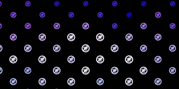 Dunkelviolette Vektorschablone Mit Grippezeichen Einfaches Design Abstrakten Stil Mit Infektionsformen — Stockvektor