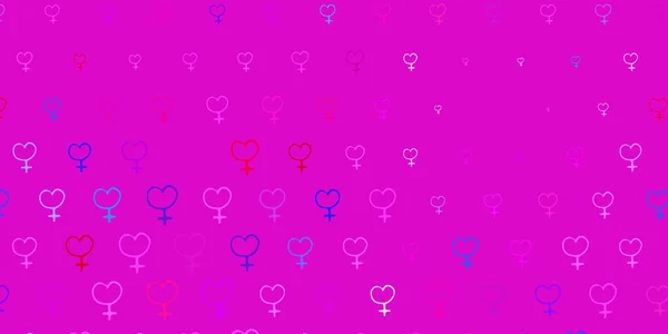 Ανοιχτό Ροζ Πράσινο Διάνυσμα Φόντο Σύμβολα Δύναμη Των Γυναικών Πολύχρωμα — Διανυσματικό Αρχείο