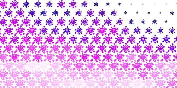 Light Purple Pink Vector Backdrop Virus Symbols Colorful Gradient Illness — Stock Vector