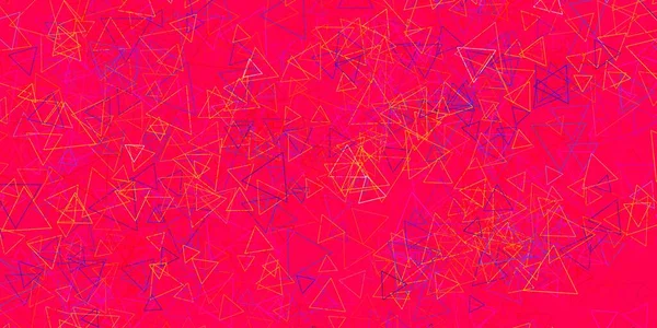 Hellrosa Gelbes Vektorlayout Mit Dreiecksformen Hervorragende Abstrakte Illustration Mit Farbenfrohen — Stockvektor
